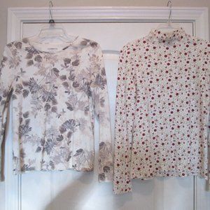 2 Croft & Barrow Long Sleeve Floral Pattern Tops